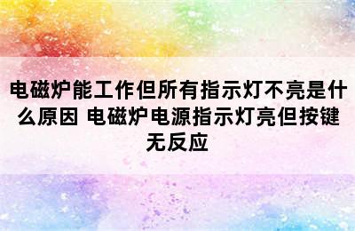 电磁炉能工作但所有指示灯不亮是什么原因 电磁炉电源指示灯亮但按键无反应